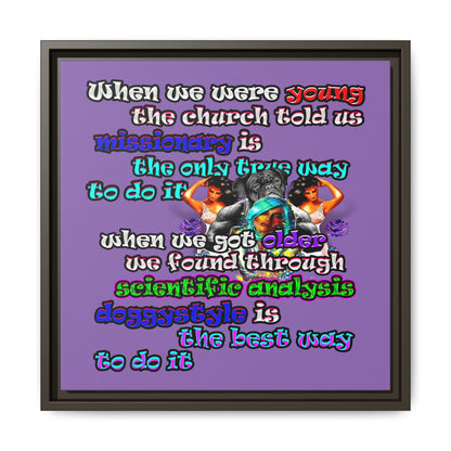 doggystyle - framed canvas art (light purple)