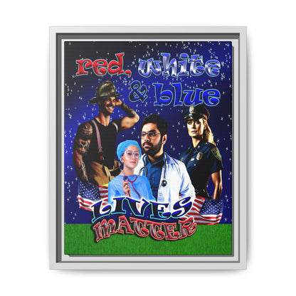 rw&b lives matter - framed canvas art ('snoops' background)