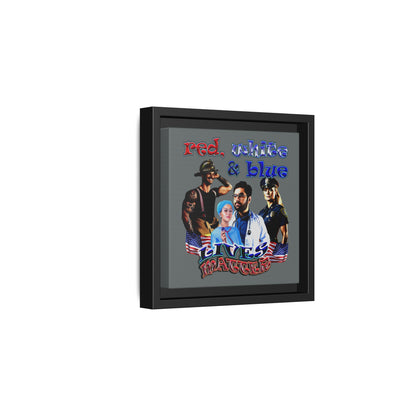 rw&b lives matter - framed canvas art (dark grey)