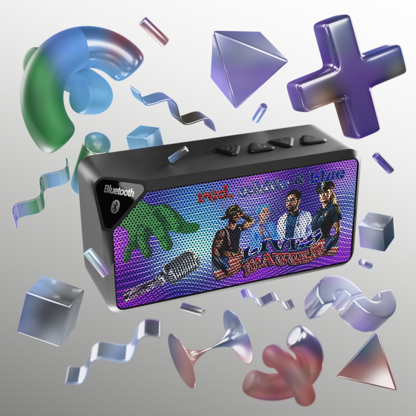 rw&b lives matter - Jabba Bluetooth Speaker (purple wave)