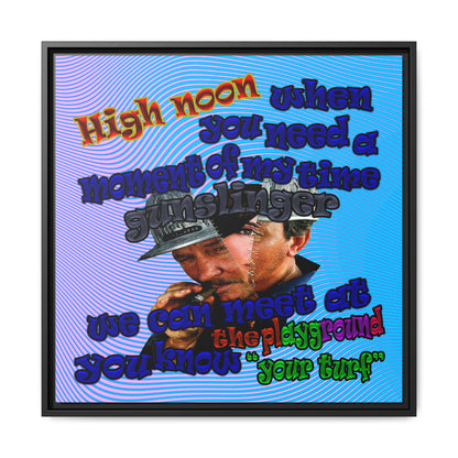 high noon - framed canvas art (light blue-purple wave)