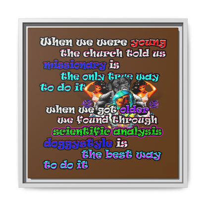 doggystyle - framed canvas art (brown)