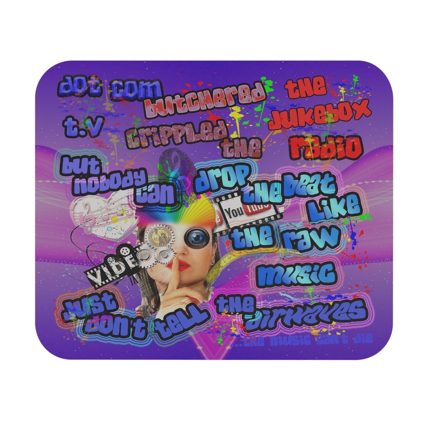 drop the beat - Mouse Pad (Rectangle) (purple-pink wave)