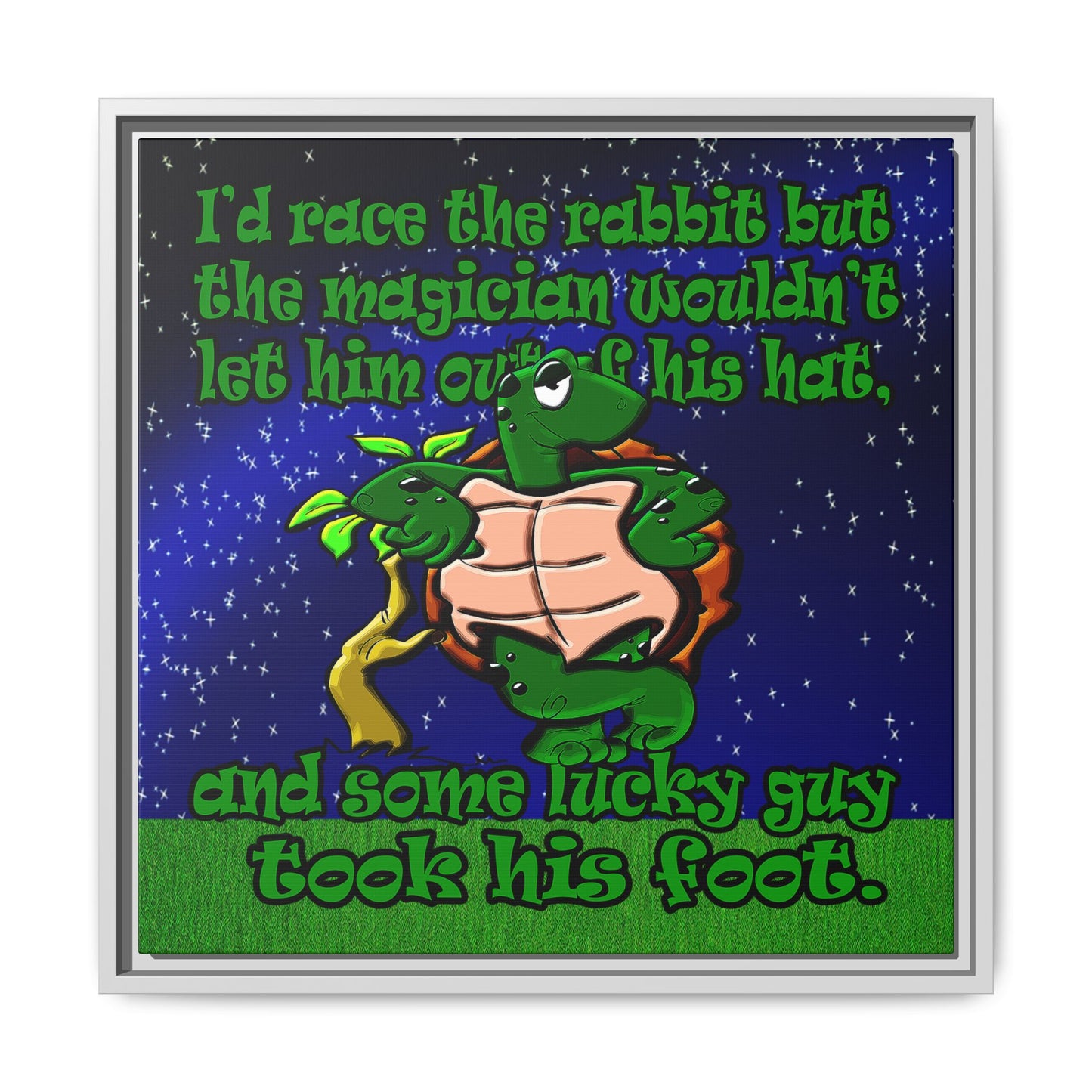 turtle race - framed canvas art ('snoops' background)