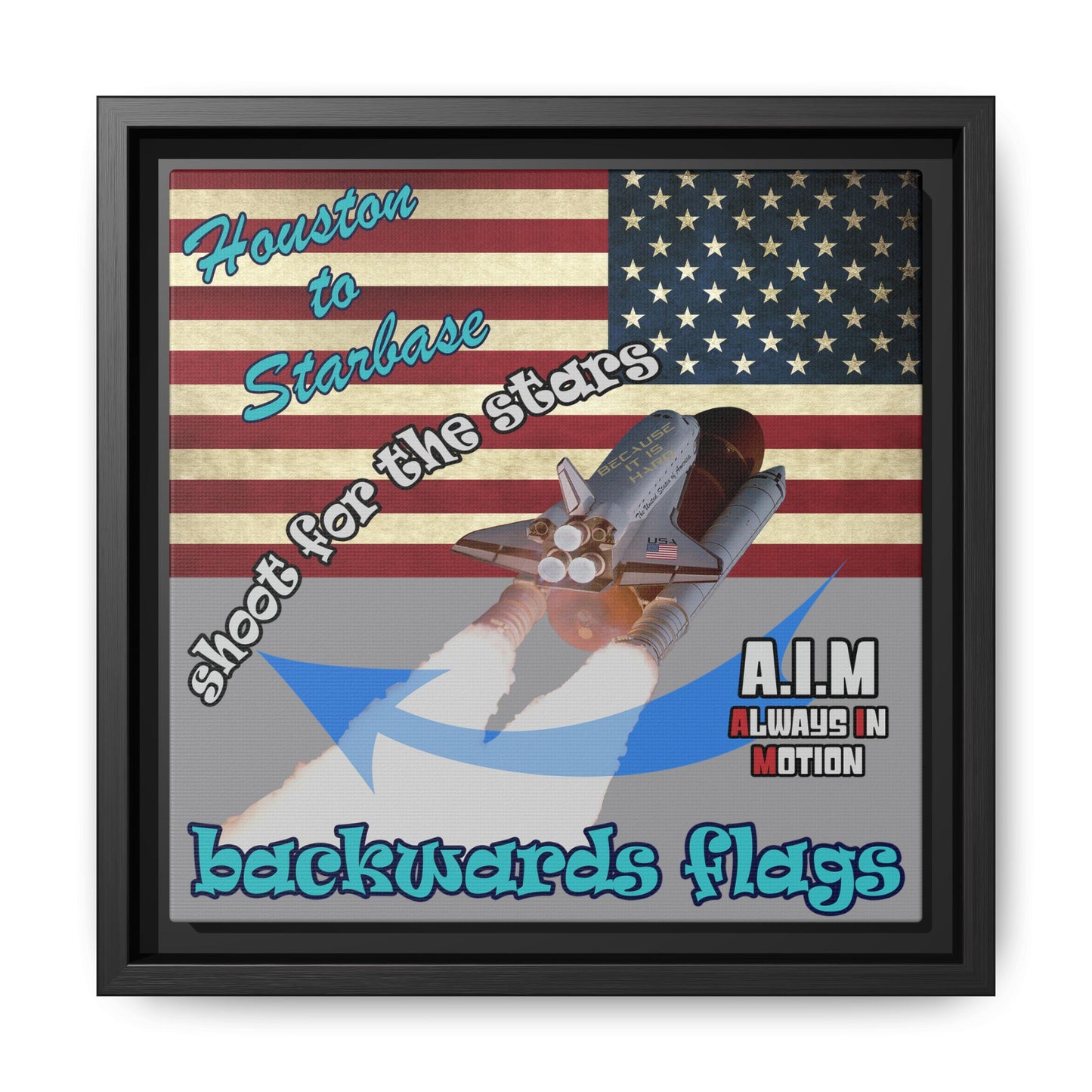 shoot for the stars - framed canvas art (grey)