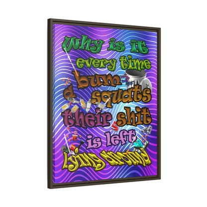 the bum's shit - framed canvas art (purple wave)