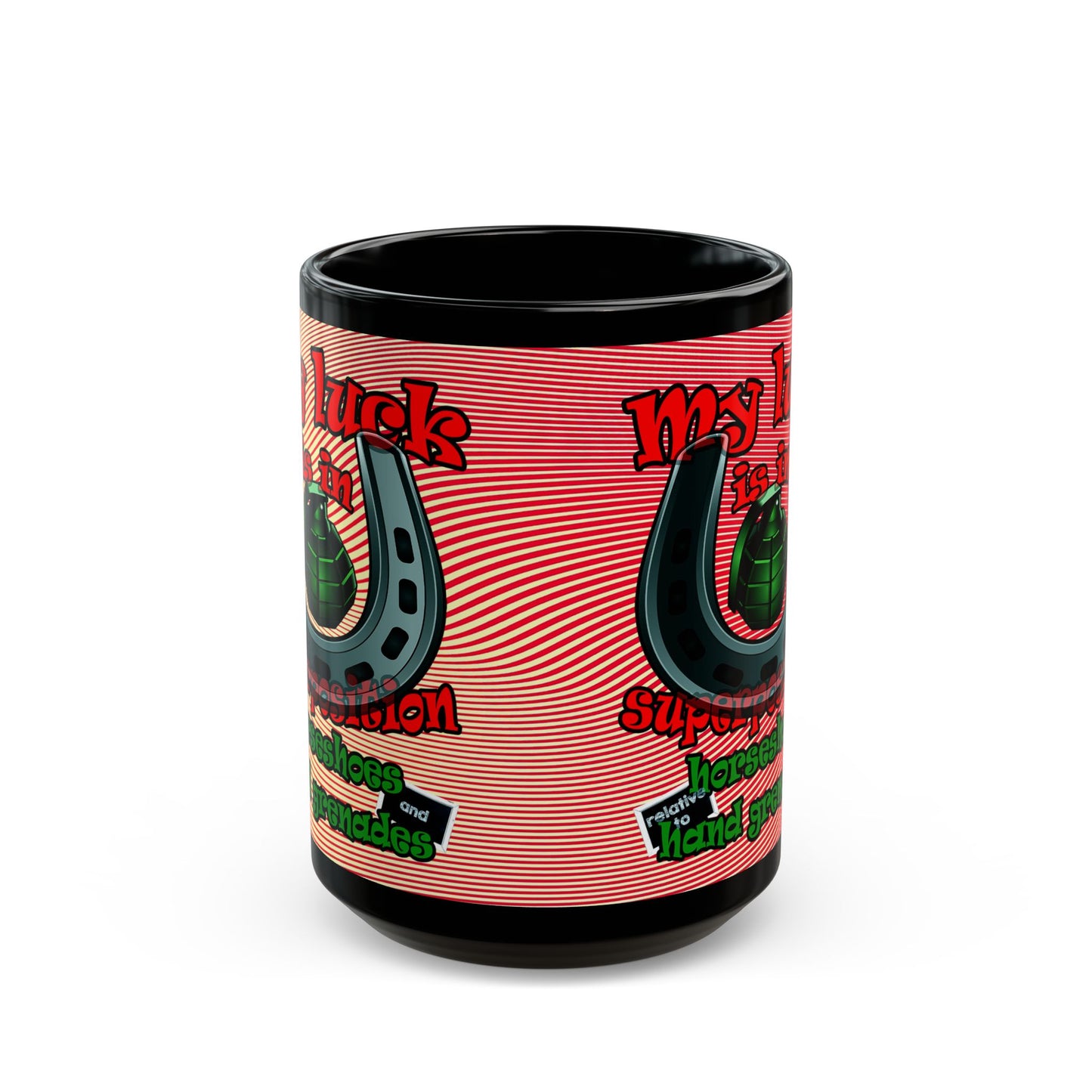 my luck - Black Mug (yellow-orange wave)