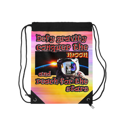 defy conquer reach - Drawstring Bag (color blur)