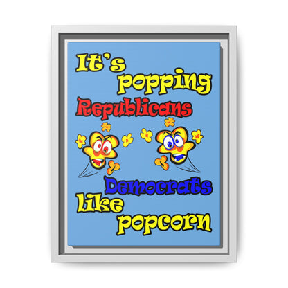 popping like popcorn - framed canvas art (light blue)