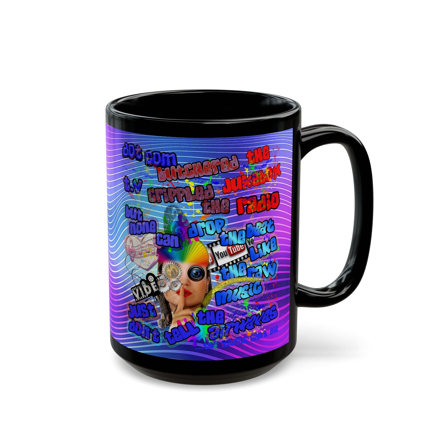 drop the beat - Black Mug (purple wave)