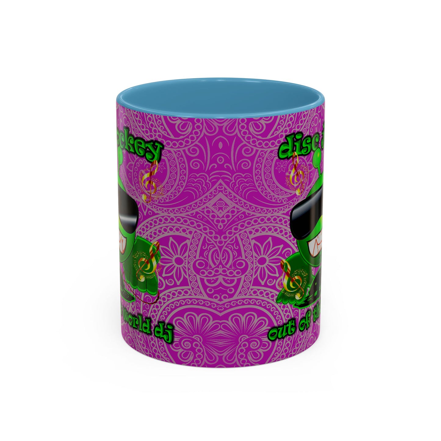 disc jockey - Accent Mug (pink swirl)