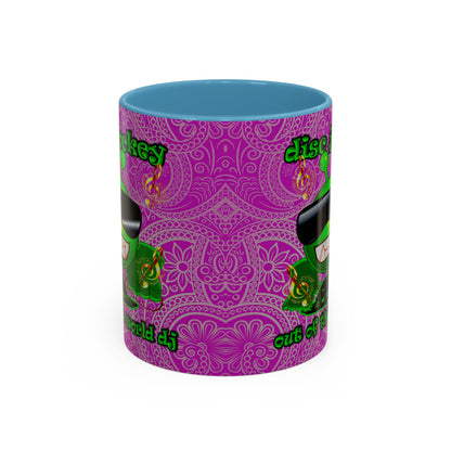 disc jockey - Accent Mug (pink swirl)