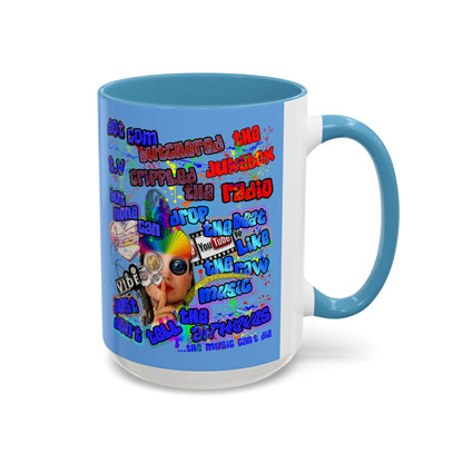 drop the beat - Accent Mug (light blue)