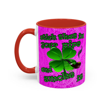 celtics logo - Accent Mug (pink swirl)