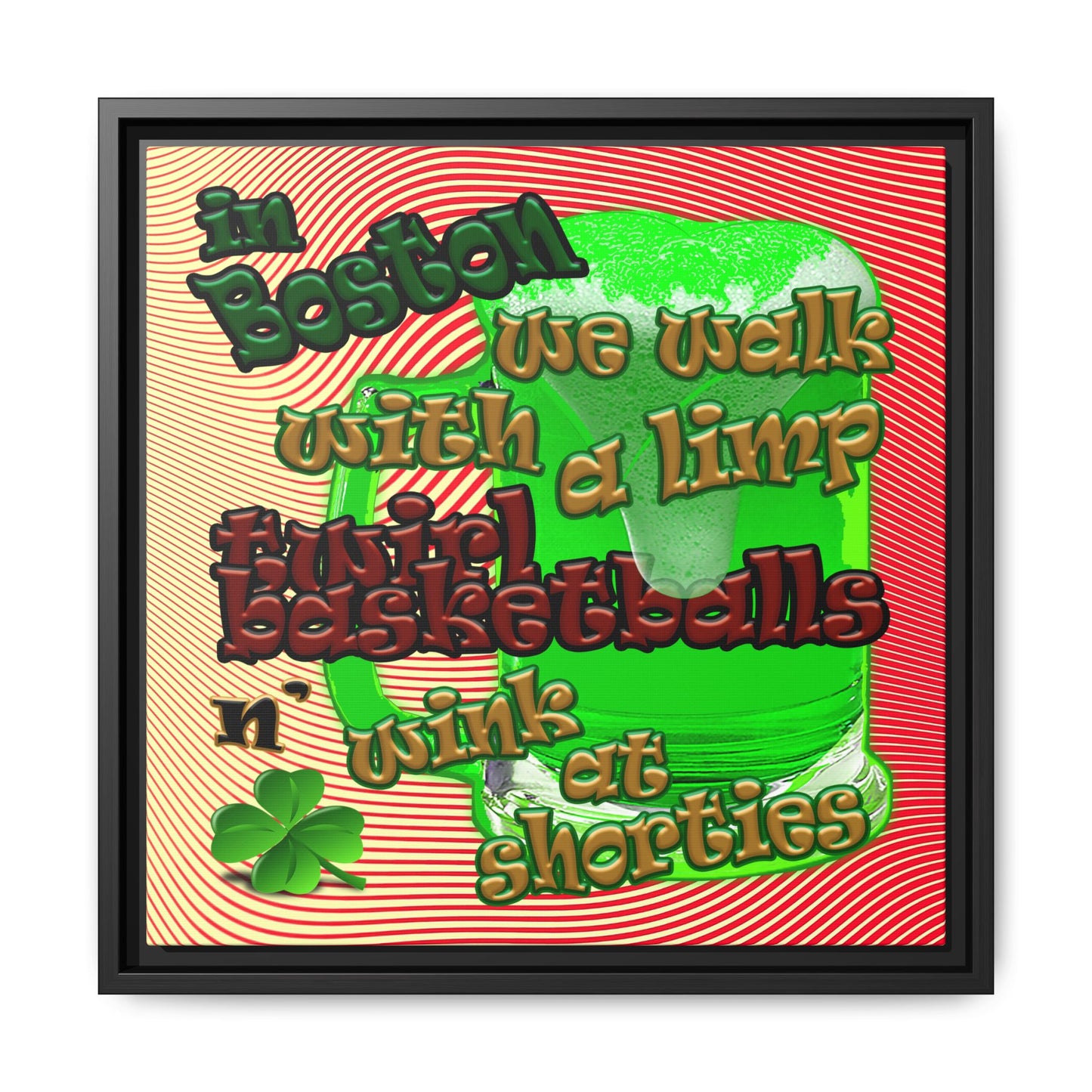 celtics logo - framed canvas art (yellow-orange wave)
