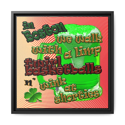 celtics logo - framed canvas art (yellow-orange wave)