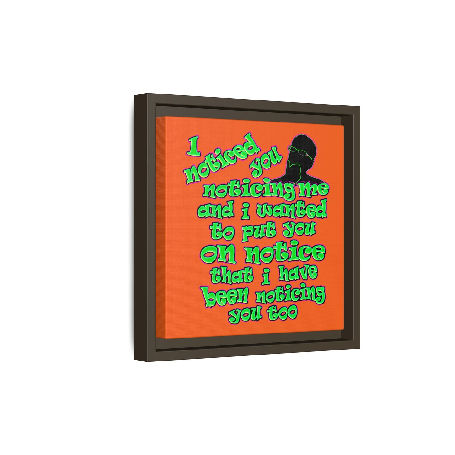 noticed you noticing - framed canvas art (orange)