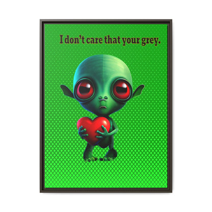 I don't care that your grey - framed canvas art (logo green)