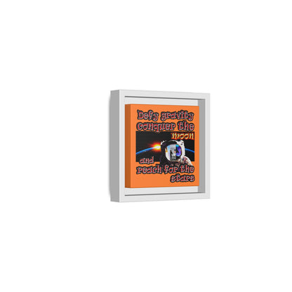 defy conquer reach - framed canvas art (crusta)