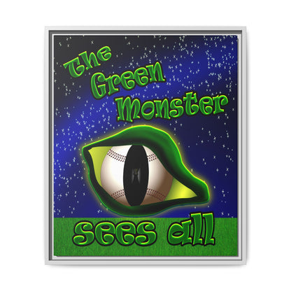 green monster - framed canvas art ('snoops' background)