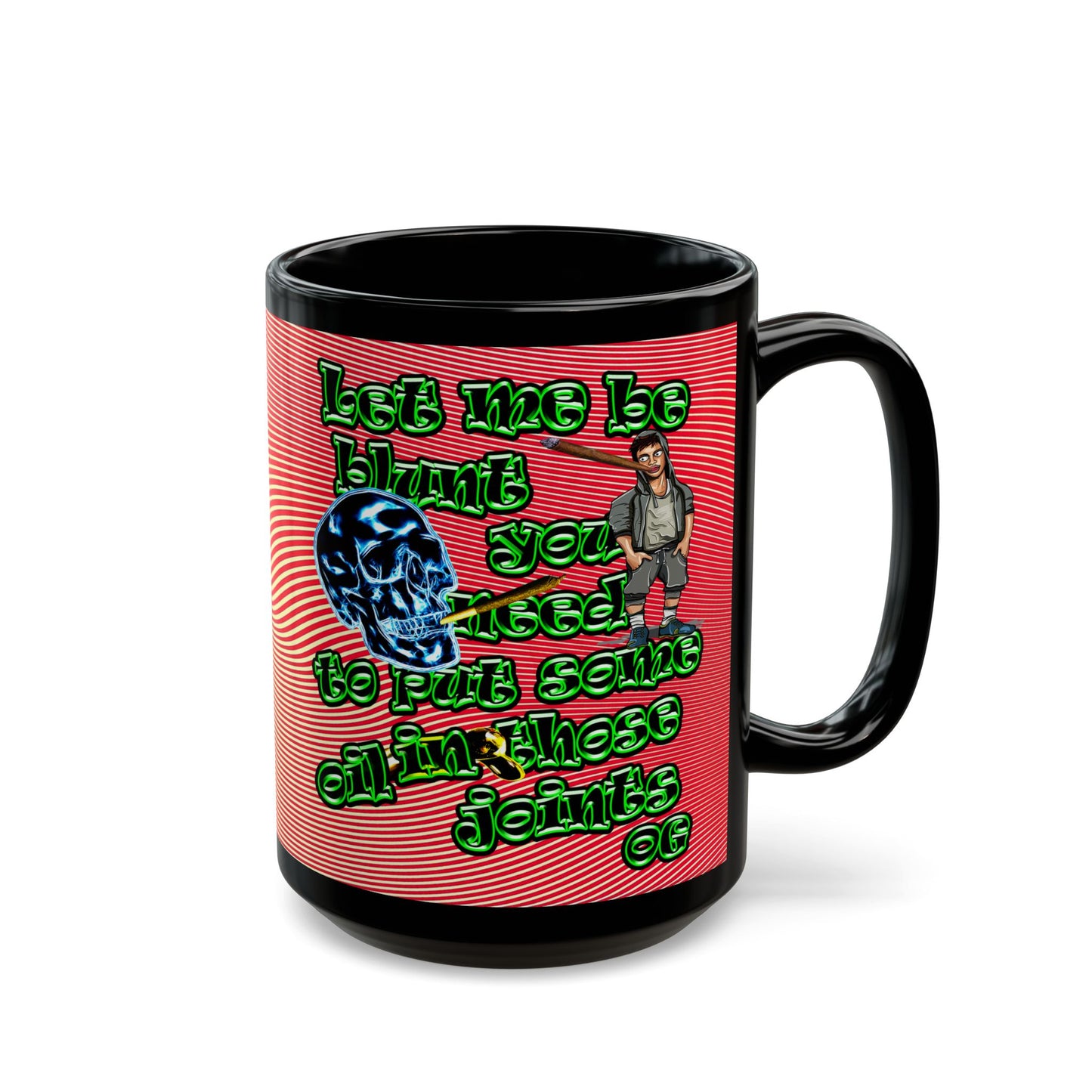 og - Black Mug (yellow-orange wave)