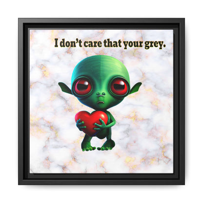 I don't care that your grey - framed canvas art (white marble)
