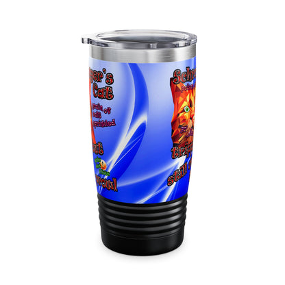 schrodinger's cat - Ringneck Tumbler, 20oz (blue-white wave)