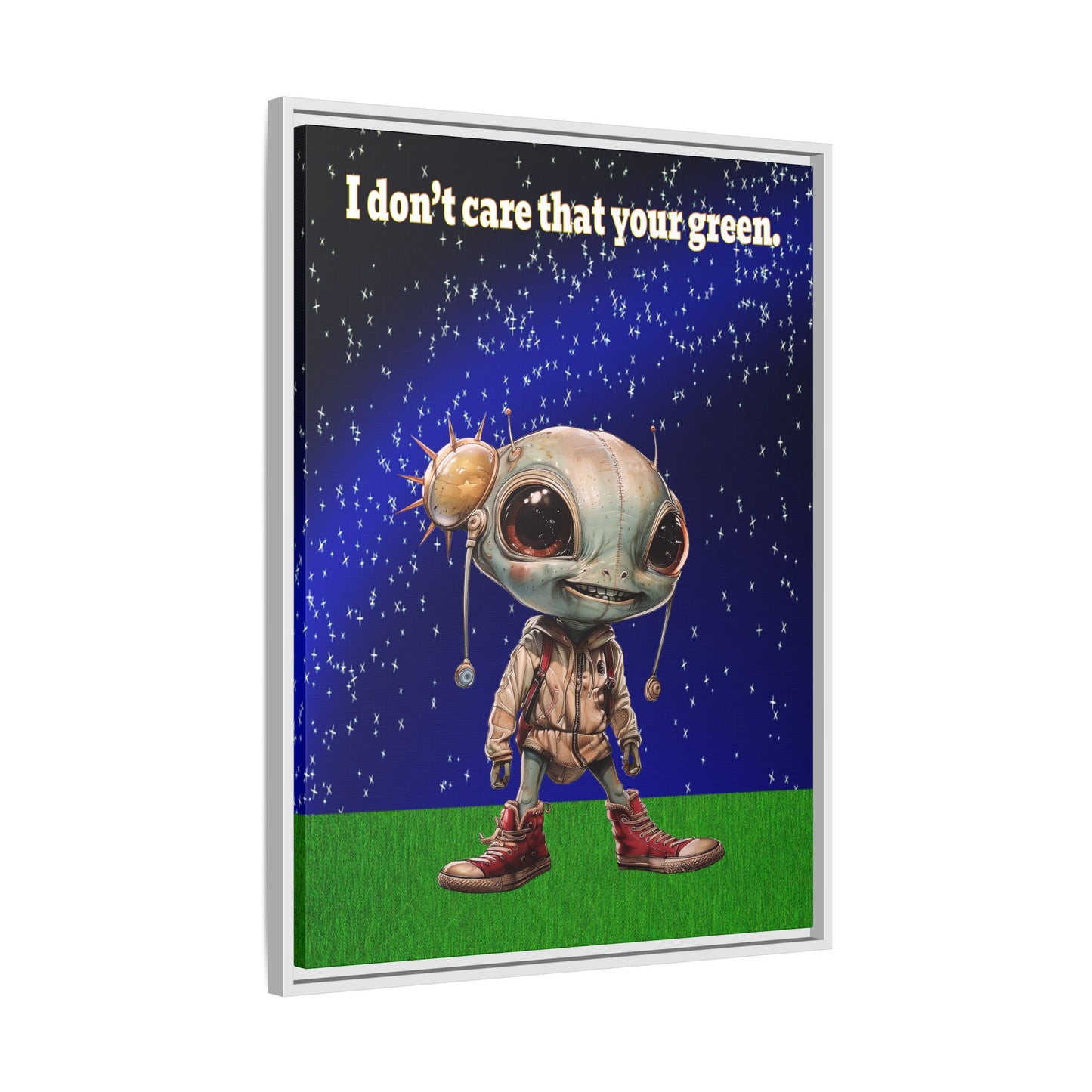 I don't care that your green - framed canvas art ('snoops' background)