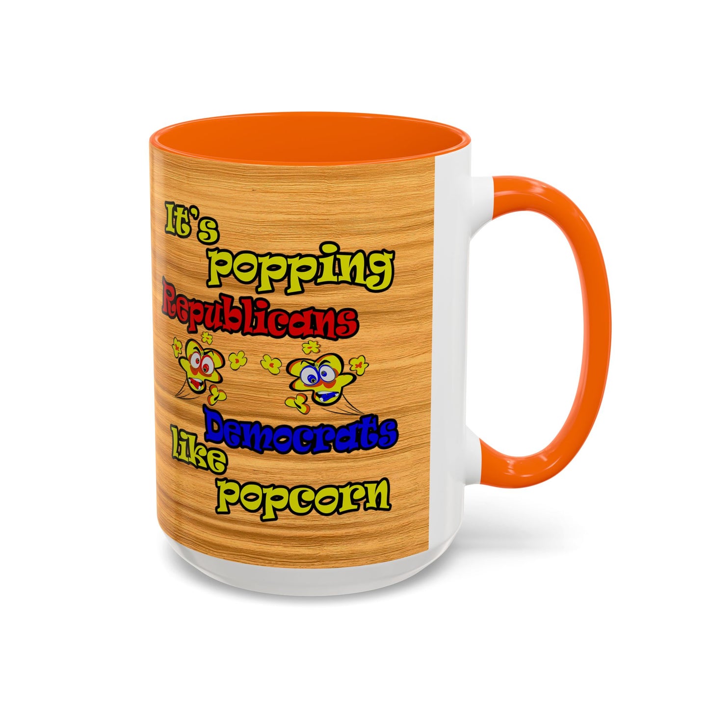 popping like popcorn - Accent Mug (butterscotch wood finish)