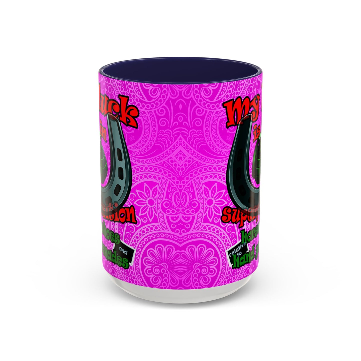 my luck - Accent Mug (pink swirl)