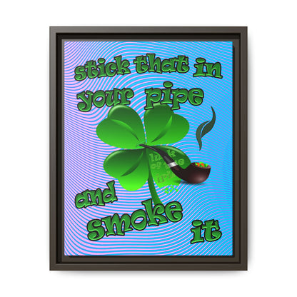 stick that in your pipe and smoke it - framed canvas art (light blue-purple wave)
