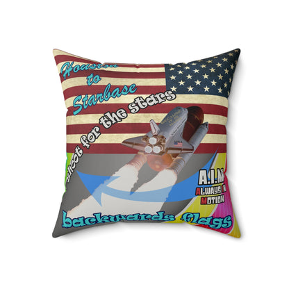 shoot for the stars - Faux Suede Square Pillow - (rainbow split)