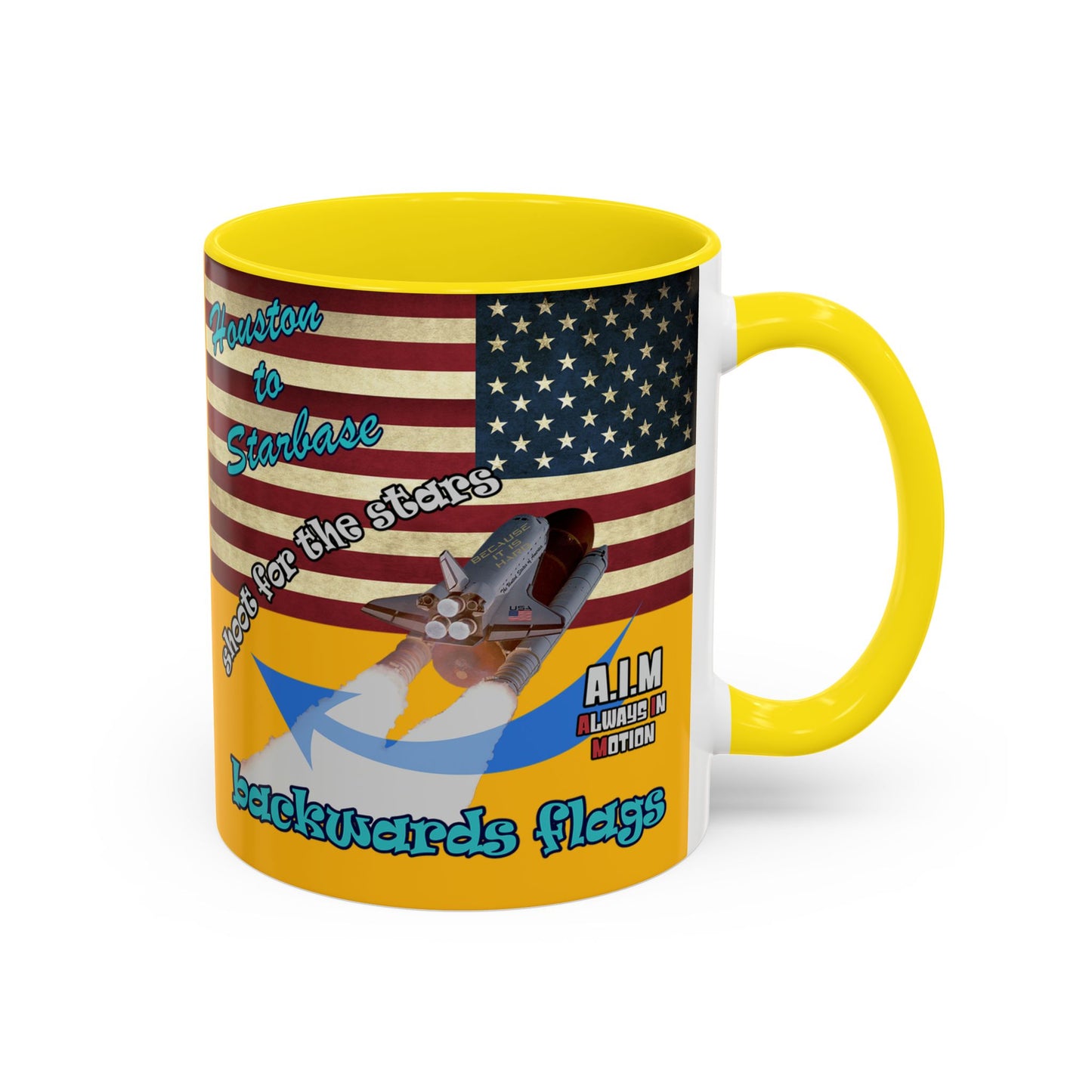 shoot for the stars - Accent Mug (yellow)