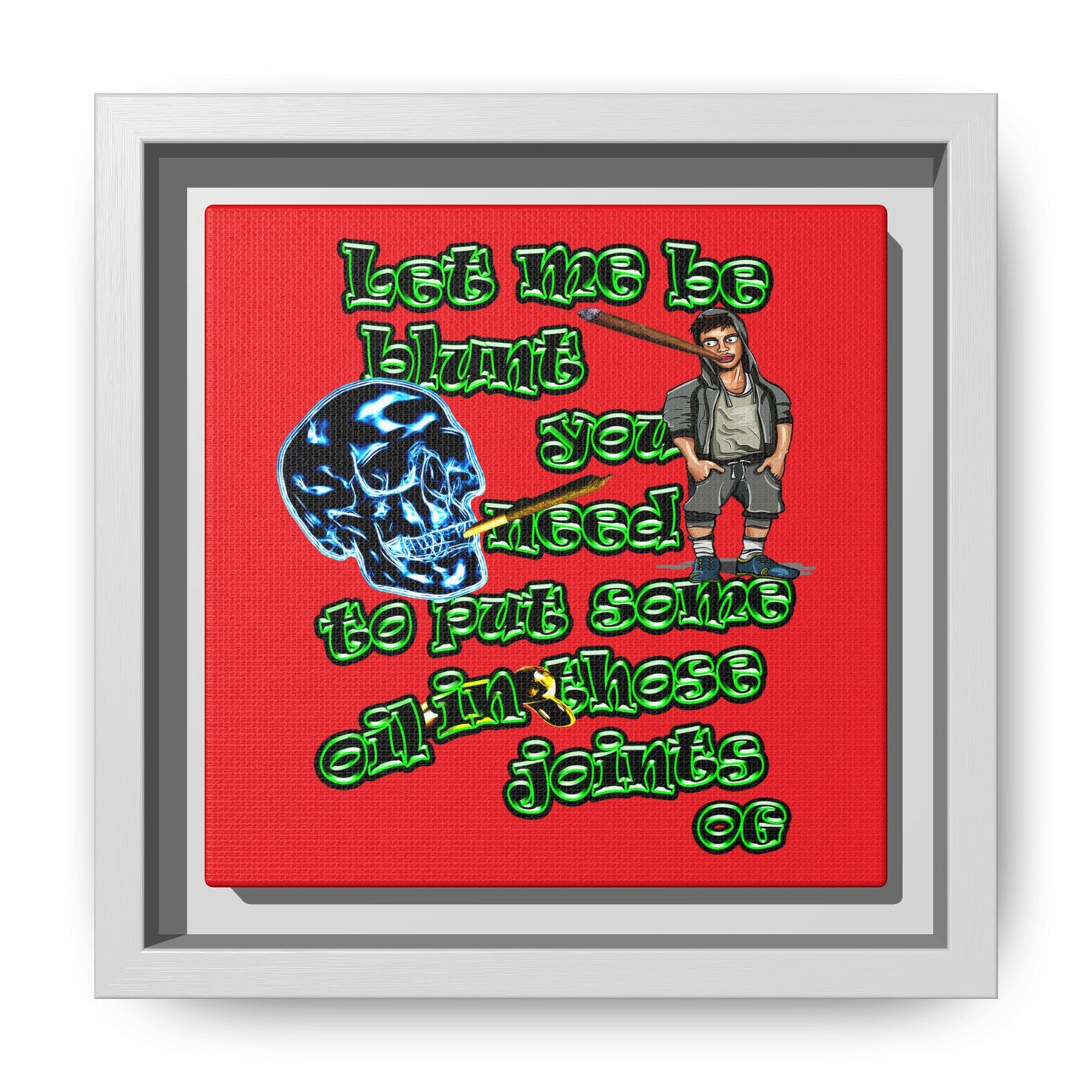 og - framed canvas art (red)