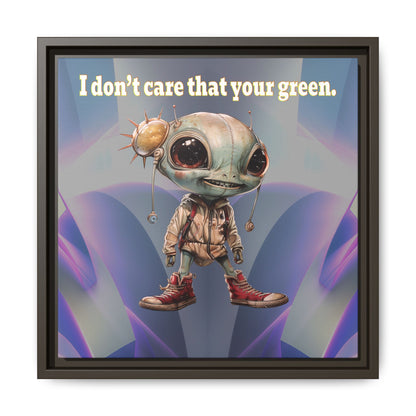 I don't care that your green - framed canvas art (grey-pink wave)