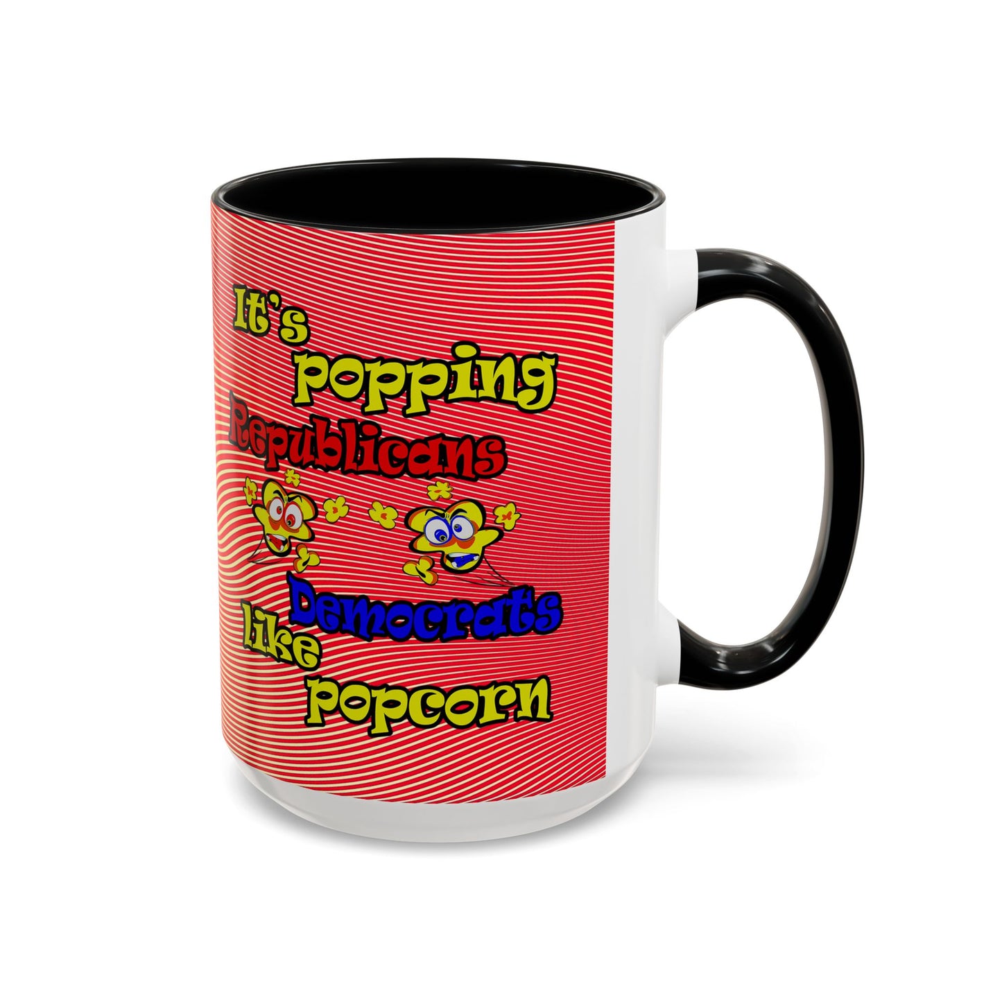popping like popcorn - Accent Mug (yellow-orange wave)