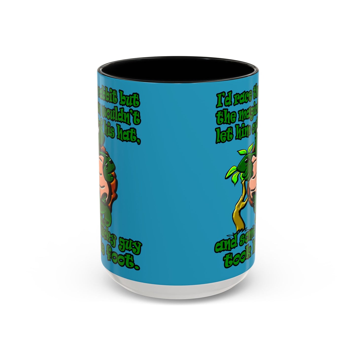 turtle race - Accent Mug (turquoise)