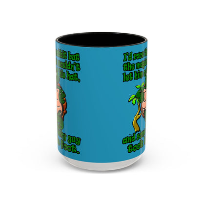 turtle race - Accent Mug (turquoise)