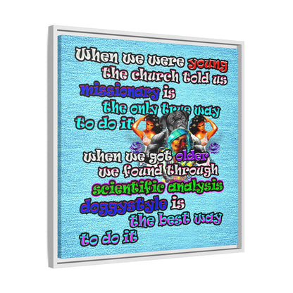 doggystyle - framed canvas art (faded blue)