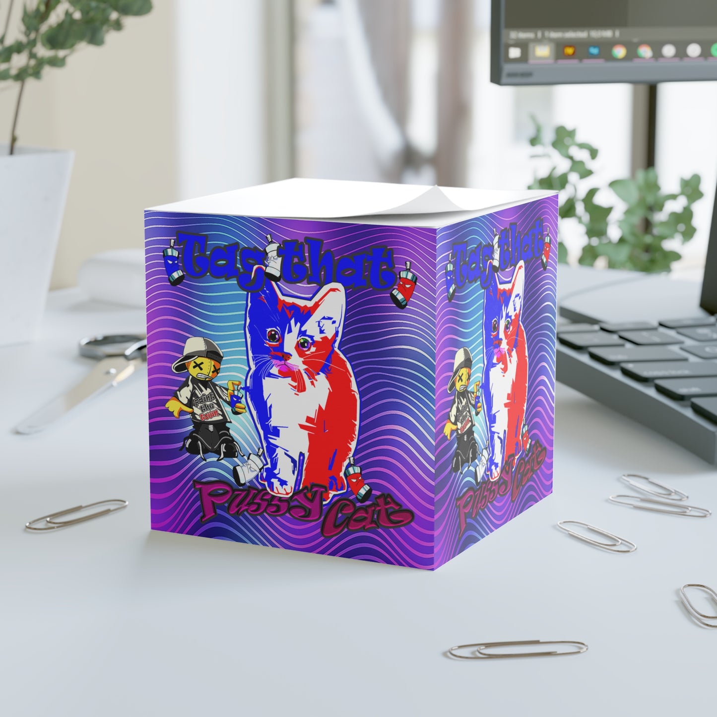 tag that - note cube (purple wave)