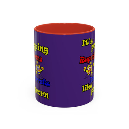 popping like popcorn - Accent Mug (purple)