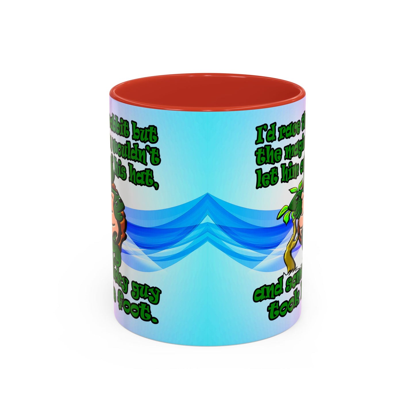 turtle race - Accent Mug (light blue-pink wave)