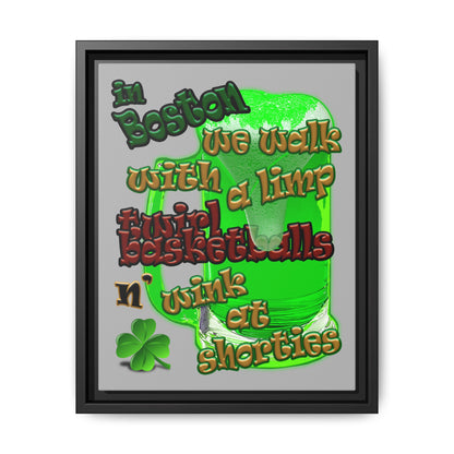 celtics logo - framed canvas art (light grey)
