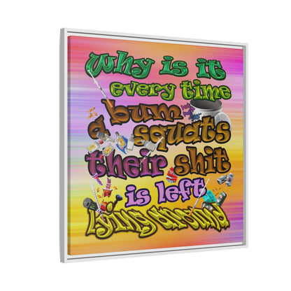 the bum's shit - framed canvas art (color blur)