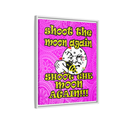 shoot the moon again - framed canvas art (pink swirl)