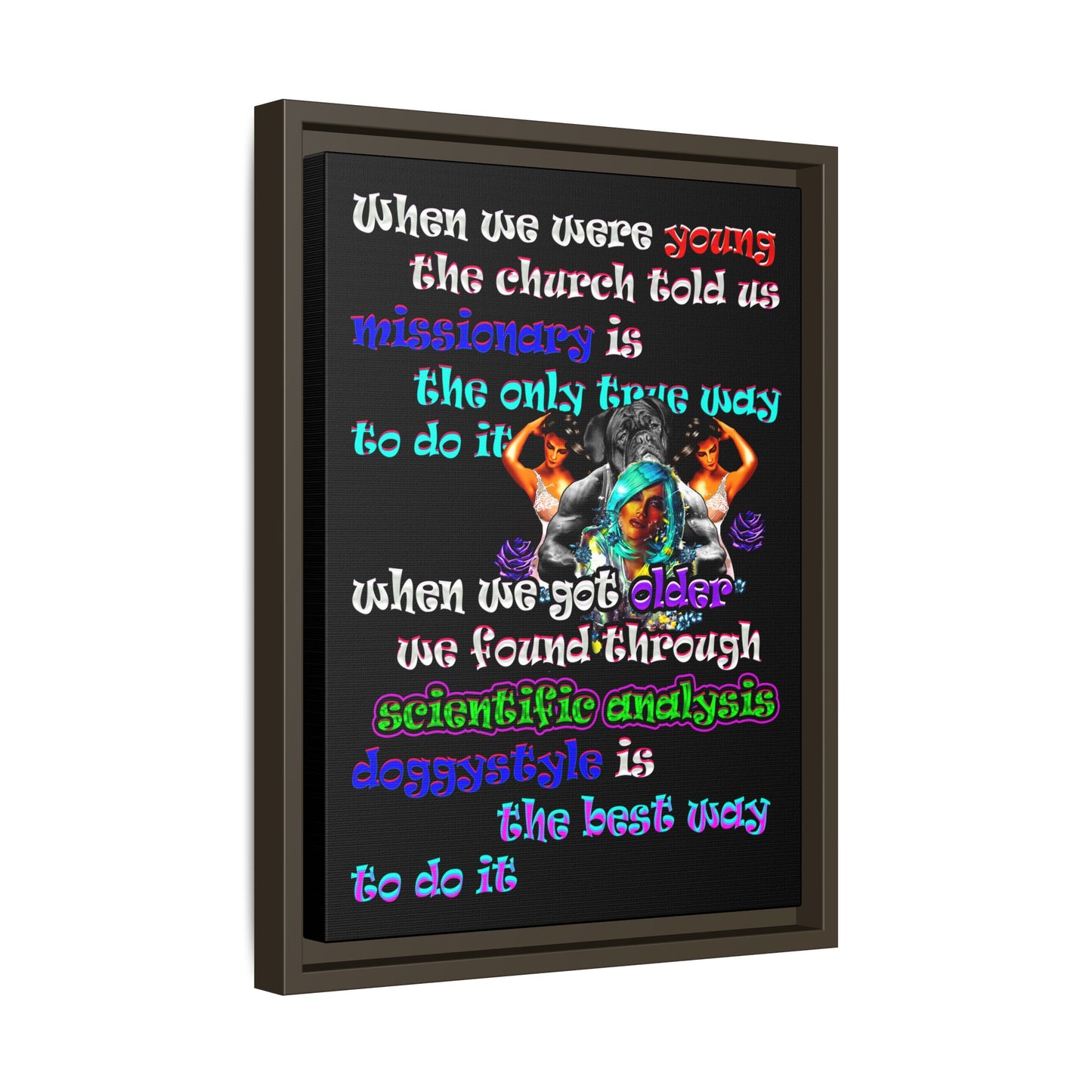 doggystyle - framed canvas art (black)