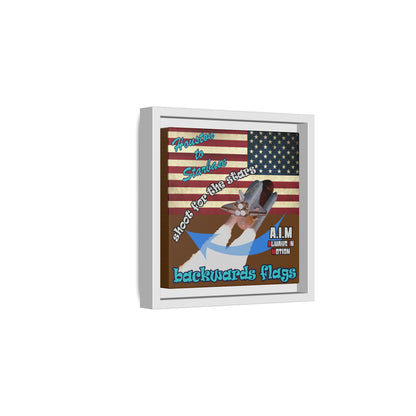shoot for the stars - framed canvas art (brown)