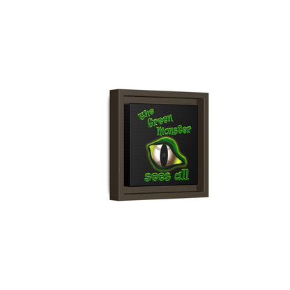 green monster - framed canvas art (black)
