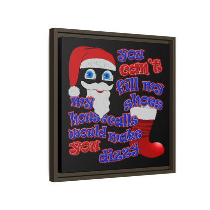 santa's shoes - framed canvas art (black)