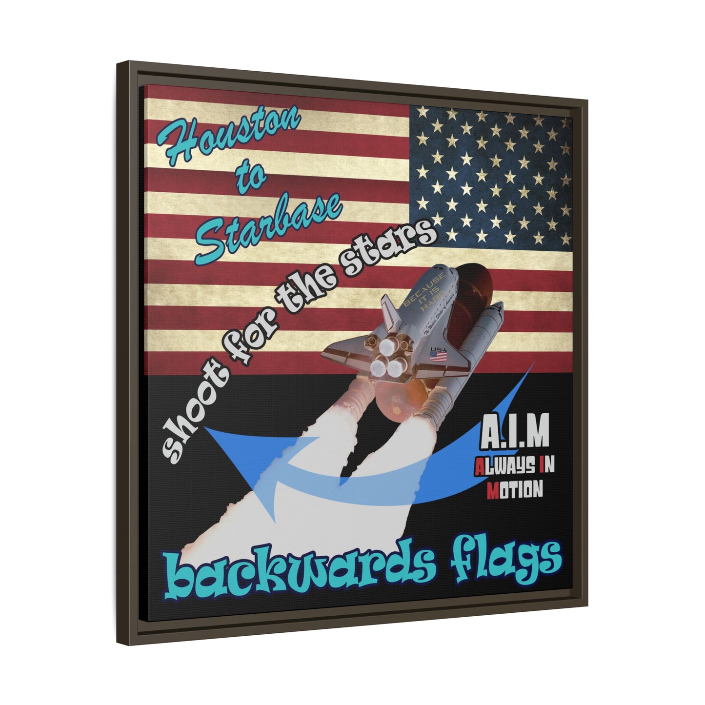 shoot for the stars - framed canvas art (black)